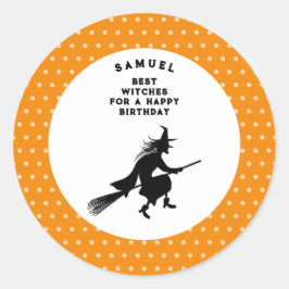 Kinderen Halloween Verjaardag - Little Witch Ronde Sticker