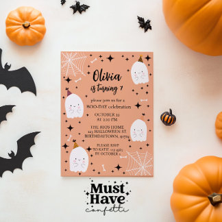 Kinderen Halloween Verjaardagsfeest Geesten Licht  Kaart