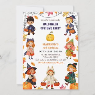 Kinderen Halloween Verjaardagsfeest Kostuum Pompoe Kaart
