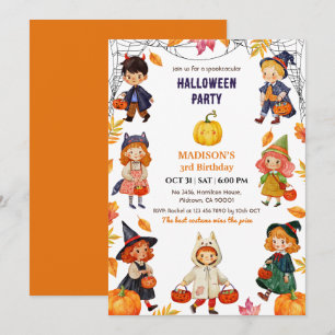 Kinderen Halloween verjaardagsfeestje kostuum pomp Kaart