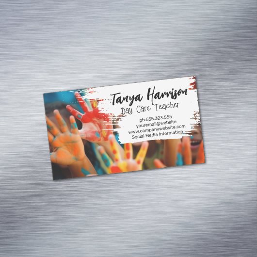 Kinderen Hand Schilderen | Kunst Ambacht Magnetisch Visitekaartje (Voorbeeld)