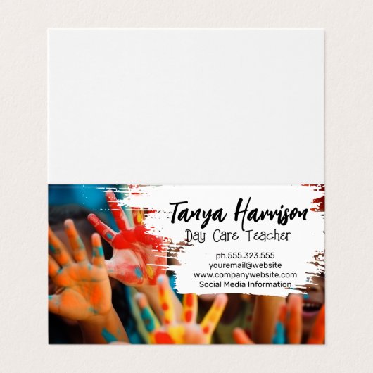 Kinderen Hand Schilderen | Kunst Ambachten Visitekaartje (Buitenkant ongevouwen)