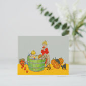 Kinderen happen naar appels Jack O' Lantern Briefkaart (Staand voorkant)