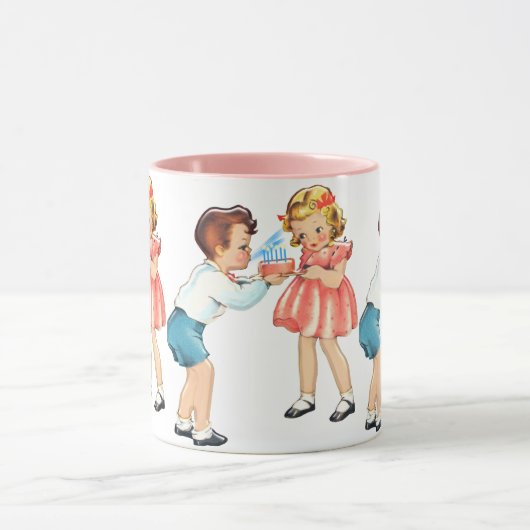  kinderen Happy Birthday: Nostalgisch Mok (Midden)