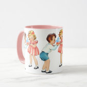  kinderen Happy Birthday: Nostalgisch Mok (Voorkant links)