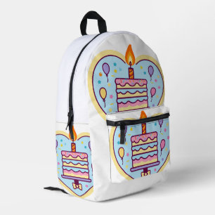 Kinderen Happy Birthday schooltas met taart Bedrukte Rugzak