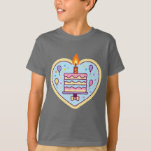 Kinderen Happy Birthday T-shirt met taart