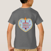 Kinderen Happy Birthday T-shirt met taart (Achterkant)