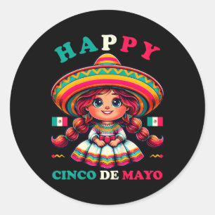Kinderen Happy Cinco De Mayo Shirt Meisje Kinderen Ronde Sticker