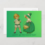  kinderen Happy St. Patrick's Day Briefkaart (Voorkant / Achterkant)
