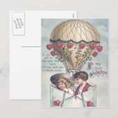 Kinderen Hart Hete Luchtballon Valentijn Feestdagenkaart (Voorkant / Achterkant)