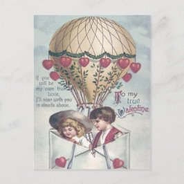 Kinderen Hart Heteluchtballon Valentijn Feestdagenkaart
