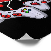 Kinderen Hart Video-Game Controller Valentijnsdag  Poster (Hoek)