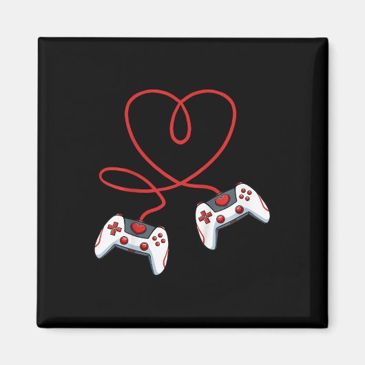 Kinderen Hart Videogame Controller Valentijnsdag C Magneet (Voorkant)
