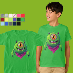 Kinderen Heldergroen Cyclops Monster Nieuwigheid A T-shirt