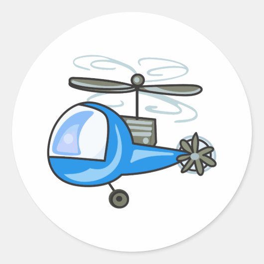 KINDEREN HELICOPTER RONDE STICKER (Voorkant)