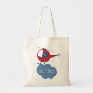 Kinderen Helikopter Blauw Rood Bibliotheek Boek Ta Tote Bag