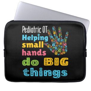 Kinderen helpen kleine handen grote dingen te doen laptop sleeve