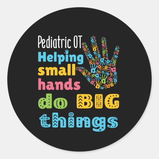 Kinderen helpen kleine handen grote dingen te doen ronde sticker (Voorkant)