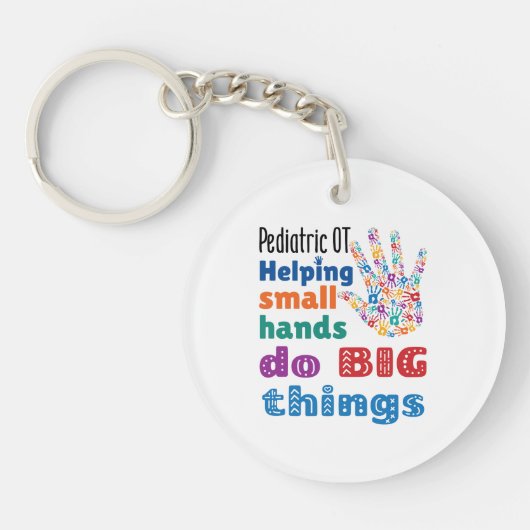 Kinderen helpen kleine handen grote dingen te doen sleutelhanger (Voorkant)