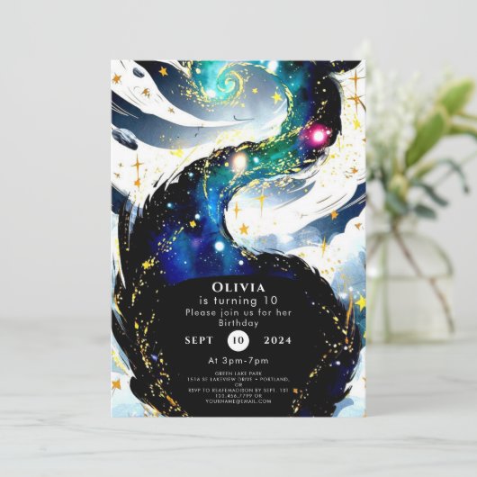 Kinderen Hemelse Ruimte Verjaardag Kaart (Staand voorkant)