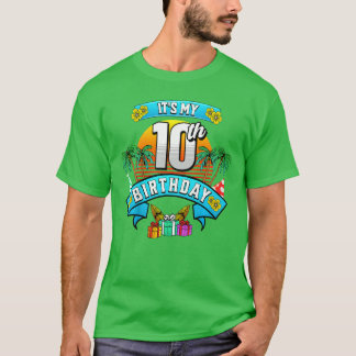 Kinderen Het is mijn 10e verjaardag Hawaii Strand T-shirt