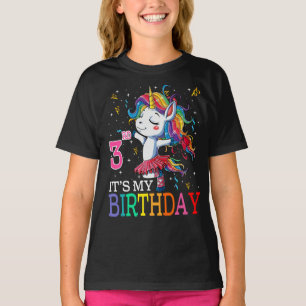 Kinderen Het is mijn 3e verjaardag Unicorn 3-jarig T-shirt