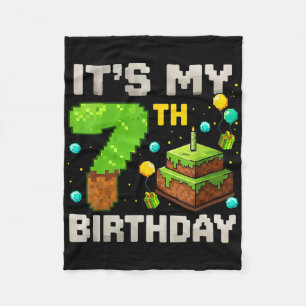 Kinderen Het is mijn 7e verjaardag Gamer Pixel Ver Fleece Deken