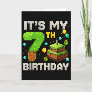 Kinderen Het is mijn 7e verjaardag Gamer Pixel Ver Kaart