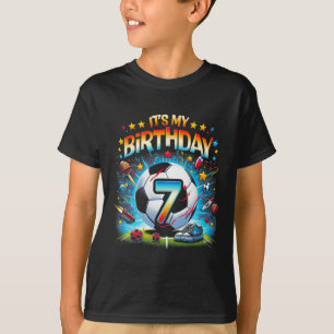 Kinderen Het is mijn 7e verjaardag Jongens Voetbal T-shirt