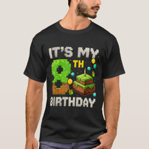 Kinderen Het is mijn 8e verjaardag Gamer Pixel Ver T-shirt