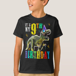 Kinderen Het is mijn 9e verjaardag 9 jaar dinosaur T-shirt