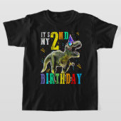 Kinderen Het is mijn tweede verjaardag 2 jaar dino T-shirt (Laagn)