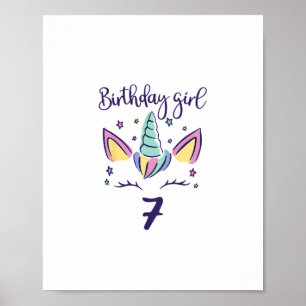 Kinderen Het is mijn verjaardag Dabbing Eenhoorn R Poster