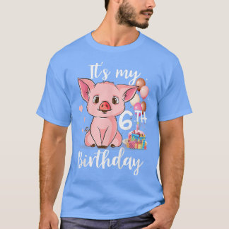 Kinderen Het is mijn zesde verjaardag - Cute Pigs  T-shirt