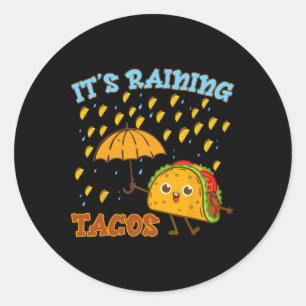 Kinderen Het Regent Taco-shirt Mexicaanse Jongen G Ronde Sticker