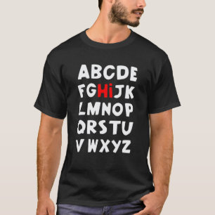 Kinderen Hi Alfabet Pre K Kleuterschool Leraar Abc T-shirt