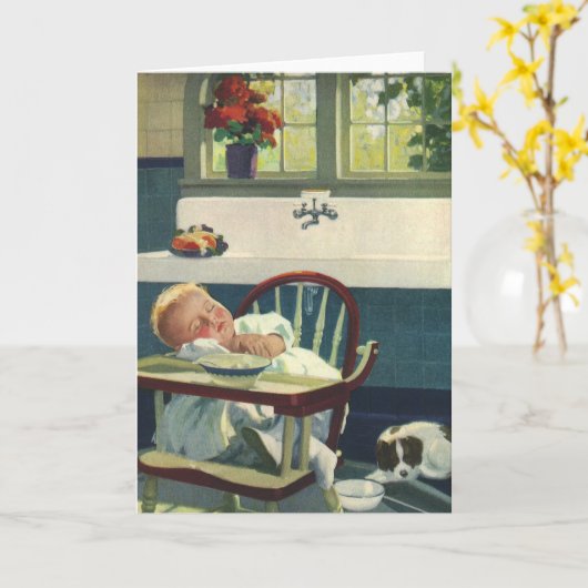 kinderen, hoeszetkamer keuken voor Baby Kaart (Gele Bloem)