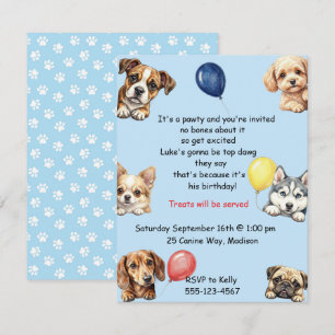 Kinderen Hond Feestje Digitale Download  Kaart