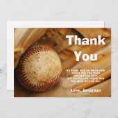 Kinderen honkbal verjaardagsfeestje bedankkaart (Voorkant / Achterkant)