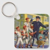  kinderen, honkbalspelers die de grenswacht overst sleutelhanger (Voorkant)