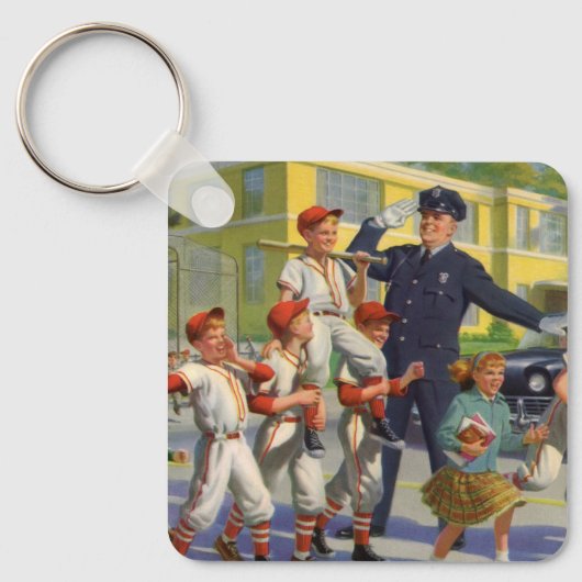 kinderen, honkbalspelers die de grenswacht overst sleutelhanger (Voorkant)