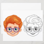 Kinderen hoofd kleurplaat (Voorkant / Achterkant)