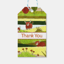 Kinderen Hooglandrunderen Boerderij Verjaardag Cadeaulabel