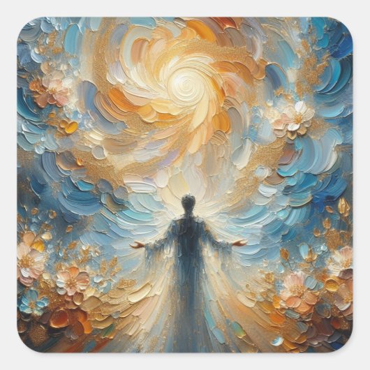 Kinderen Hoogste God - Jesus Series Art Collecti Vierkante Sticker (Voorkant)