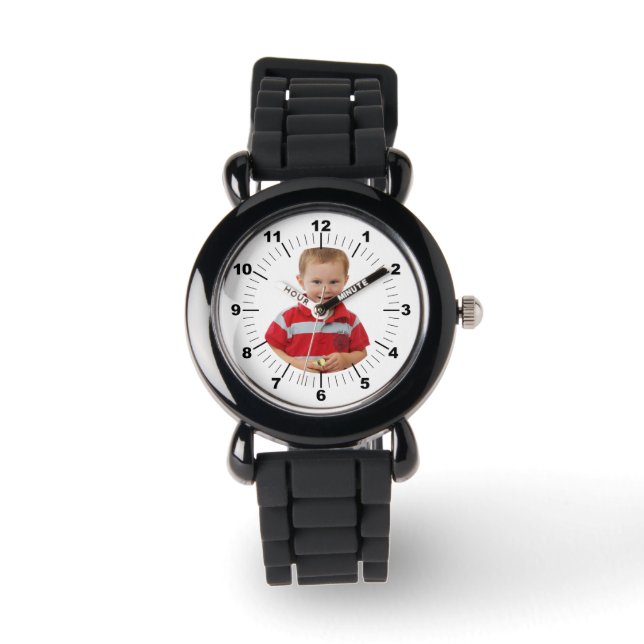 Kinderen horloge - Gepersonaliseerd - Silver Glitt (Voorkant)