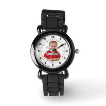 Kinderen horloge - gepersonaliseerd - zwart silico