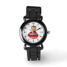 Kinderen horloge - gepersonaliseerd - zwart silico