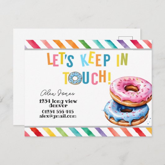 Kinderen houden contact met KIT Square Sticker Fav Briefkaart (Voorkant / Achterkant)