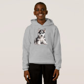 Kinderen Husky Puppy Hoodie (Voorkant volledig)